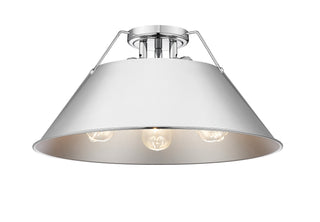Buy chrome-with-chrome-glass Orwell Flush Mount Light by Golden