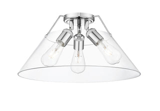 Buy chrome-with-clear-glass-glass-and-clear-shade Orwell Flush Mount Light by Golden
