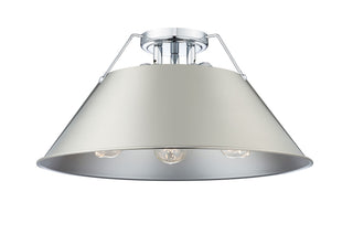 Buy chrome-with-pewter-glass-and-silver-gray-shade Orwell Flush Mount Light by Golden