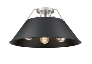 Buy pewter-with-matte-black-glass-and-black-shade Orwell Flush Mount Light by Golden