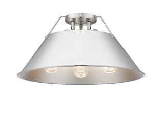 Buy pewter-with-chrome-glass Orwell Flush Mount Light by Golden