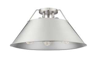 Buy pewter-with-pewter-glass Orwell Flush Mount Light by Golden