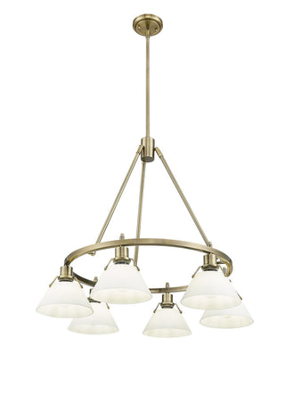 Buy aged-brass-with-opal-glass-glass-and-opal-shade Orwell Chandelier by Golden