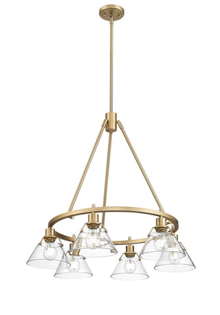 Buy brushed-champagne-brass-with-clear-glass-glass-and-clear-shade Orwell Chandelier by Golden