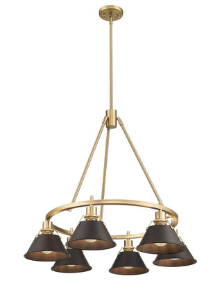 Buy brushed-champagne-brass-with-rubbed-bronze-glass Orwell Chandelier by Golden