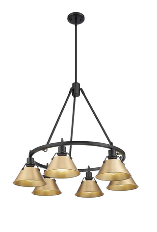 Buy matte-black-with-brushed-champagne-brass-glass Orwell Chandelier by Golden