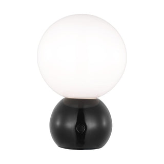 Buy gloss-black-with-milk-glass-and-white-shade Suki Mini Lamp by Visual Comfort Studio