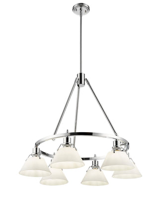 Buy chrome-with-opal-glass-glass-and-opal-shade Orwell Chandelier by Golden