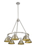 Pewter with Aged Brass Glass and Brass/Gold Shade