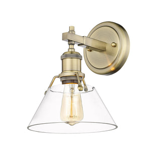 Buy aged-brass-with-clear-glass-glass-and-clear-shade Orwell Vanity by Golden