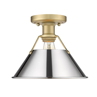 Buy brushed-champagne-brass-with-chrome-glass Orwell Flush Mount Ceiling Light by Golden