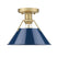 Brushed Champagne Brass with Navy Blue Glass and Blue Shade