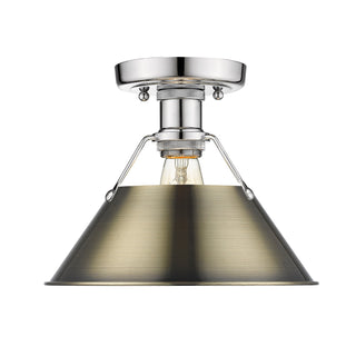 Buy chrome-with-aged-brass-glass Orwell Flush Mount Light by Golden