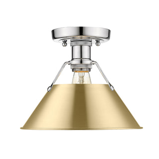 Buy chrome-with-brushed-champagne-brass-glass Orwell Flush Mount Light by Golden