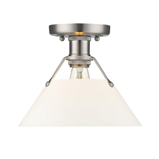 Buy pewter-with-opal-glass-glass-and-opal-shade Orwell Flush Mount Light by Golden