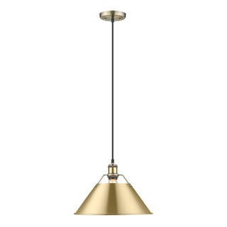 Buy aged-brass-with-brushed-champagne-brass-glass Orwell Pendant by Golden