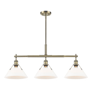 Buy aged-brass-with-opal-glass-glass-and-opal-shade Orwell Pendant by Golden