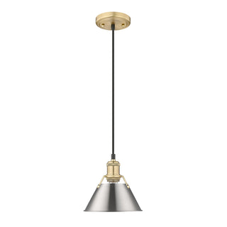 Buy brushed-champagne-brass-with-pewter-glass-and-silver-gray-shade Orwell Pendant by Golden