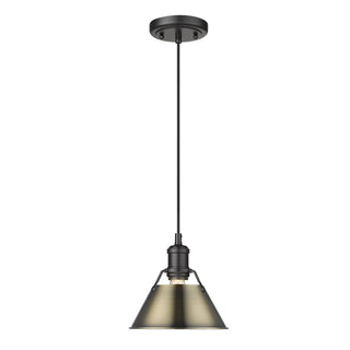Buy matte-black-with-aged-brass-glass Orwell Pendant by Golden