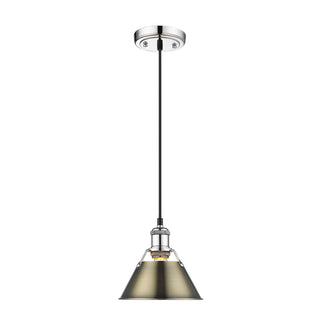 Buy chrome-with-aged-brass-glass Orwell Pendant by Golden