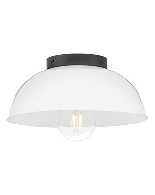 Buy black-with-cased-opal-glass-and-opal-shade Stu Flush Mount Ceiling Light by Lark