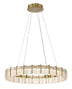 Soft Brass with Clear Textured Glass and Clear Textured Shade