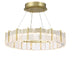 Soft Brass with Textured Clear Glass and Clear Textured Shade
