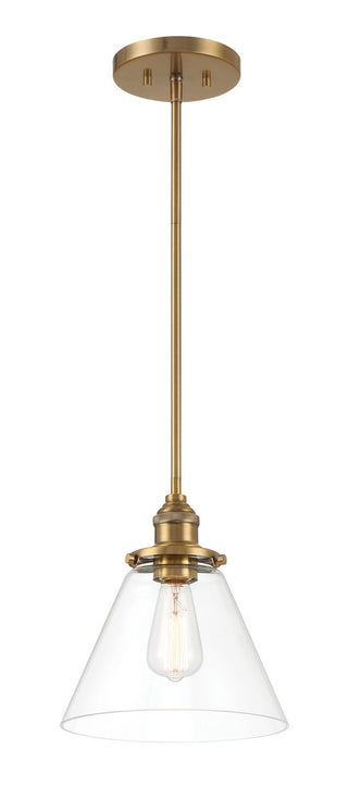 Buy oxidized-aged-brass-with-clear-glass-and-clear-shade Barwell Outdoor (Damp) Mini Pendant by Minka-Lavery