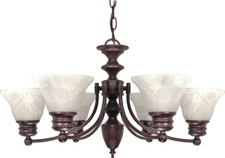 Buy old-bronze-with-alabaster-glass-and-white-shade Empire Chandelier by Nuvo Lighting
