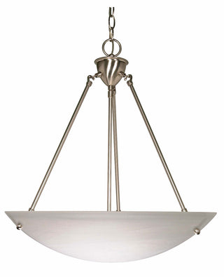 Buy brushed-nickel-with-alabaster-glass-and-white-shade Pendants Brushed Nickel Pendant by Nuvo Lighting