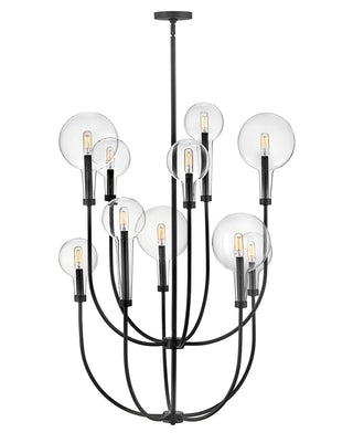 Buy black-with-clear-glass-and-clear-shade Alchemy Chandelier by Hinkley