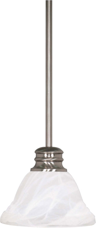 Buy brushed-nickel-with-alabaster-glass-and-white-shade Empire Mini Pendant by Nuvo Lighting