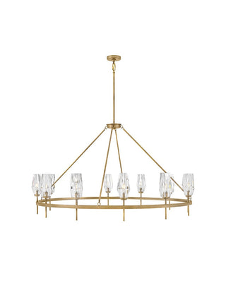 Buy heritage-brass-with-faceted-clear-crystal-glass Ana Chandelier by Hinkley