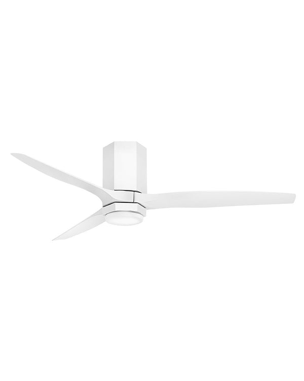 3-Blades Facet Outdoor (Damp) Hugger Ceiling Fan with Light by Hinkley
