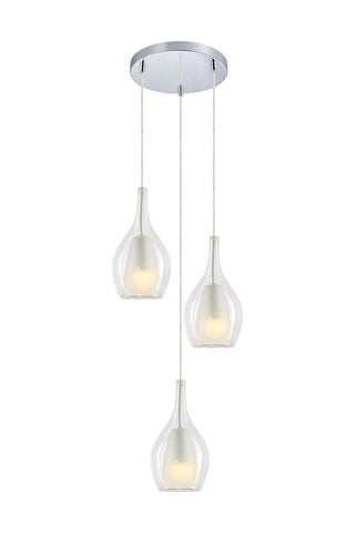 Buy with-clear-white-glass-glass Jericho Pendant by Matteo Lighting
