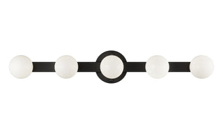 Buy matte-black-with-opal-glass-glass-and-opal-shade Pizzazz Sconce by Matteo Lighting