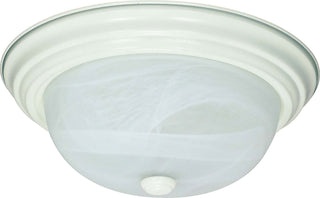 Buy textured-white-with-alabaster-glass-and-white-shade Outdoor (Damp) Flush Mount Ceiling Light by Nuvo Lighting