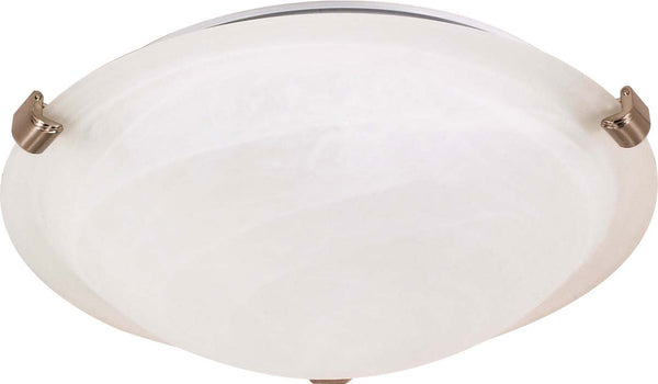 Tri Clip Brushed Nickel Outdoor (Damp) Flush Mount Ceiling Light by Nuvo Lighting