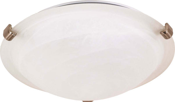 Tri Clip Brushed Nickel Outdoor (Damp) Flush Mount Ceiling Light by Nuvo Lighting