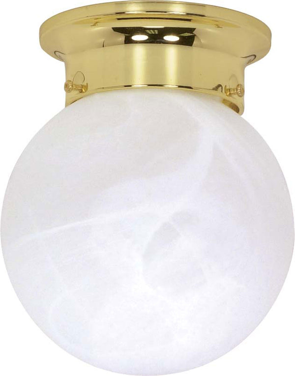 Alabaster Ball Outdoor (Damp) Flush Mount Ceiling Light by Nuvo Lighting