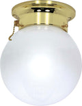 White Ball Outdoor (Damp) Flush Mount Ceiling Light by Nuvo Lighting
