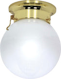 White Ball Outdoor (Damp) Flush Mount Light by Nuvo Lighting