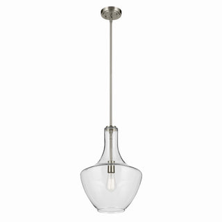 Buy brushed-nickel-with-clear-glass-and-clear-shade Everly Pendant by Kichler