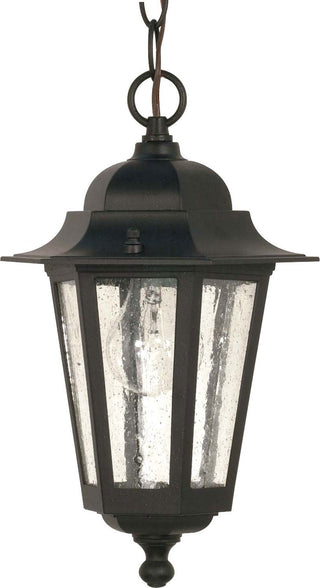 Buy textured-black-with-clear-seeded-glass Cornerstone Outdoor (Damp) Lantern by Nuvo Lighting