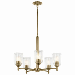 Buy natural-brass-with-clear-glass-and-clear-shade Shailene Chandelier by Kichler
