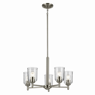 Buy brushed-nickel-with-clear-glass-and-clear-shade Shailene Chandelier by Kichler