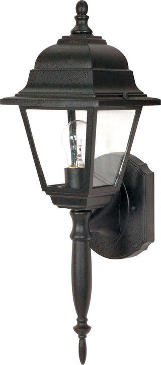 Buy textured-black-with-clear-seeded-glass-and-clear-seedy-shade Briton Outdoor (Wet) Wall Lantern by Nuvo Lighting