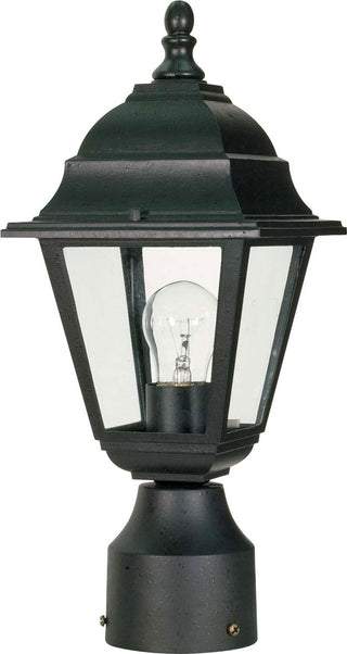Buy textured-black-with-clear-glass-and-clear-shade Briton Outdoor (Wet) Post Lantern by Nuvo Lighting