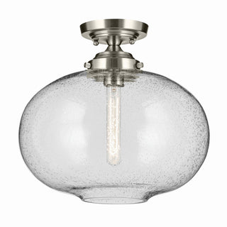Buy brushed-nickel-with-clear-glass-and-clear-seedy-shade Avery Semi-Flush Mount Ceiling Light by Kichler