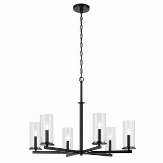 Buy black-with-clear-glass-and-clear-shade Crosby Chandelier by Kichler